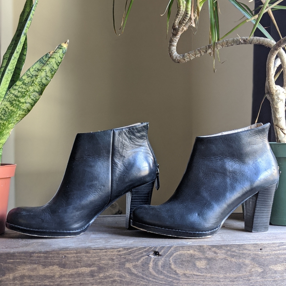 Black Leather Booties